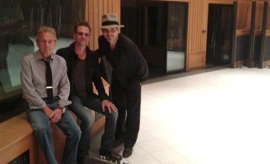 Legend Al Schmitt, Jimi Petulla, Brian Kraft in tracking room, Studio A at Capitol