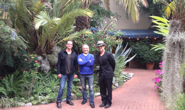 Jimi Petulla, Buddy Brundo and Brian Kraft in the Conway Recording Studios Garden
