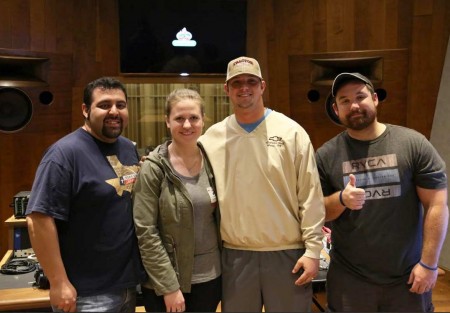 Mentor Anthony Nieto, Esther, country music singer Caleb Young, and record label owner Austin Grigry