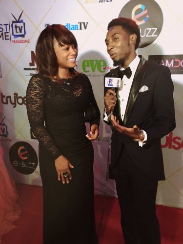 Producer Sharon Tomlinson interviewed on the red carpet at AMAA 