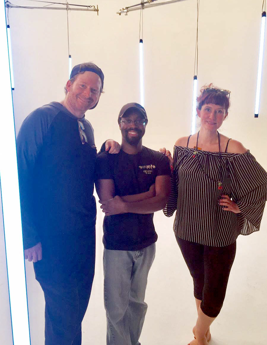 Daniel Lir, Katz Carter, and Bayou Bennett on-set
