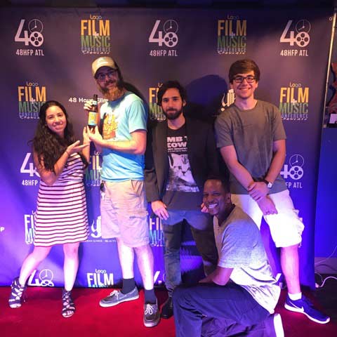 "It's Electric" crew: Angelica Perez-Castro (2nd AC), Zakk Martin (DP), Kenneth Scofield (2nd AC), Bryan Clemmons (grip), Jason Reinhardt (PA) 